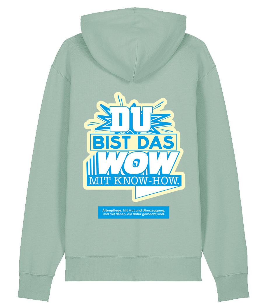 Unisex Bio Hoodie "WOW" (Aloe)