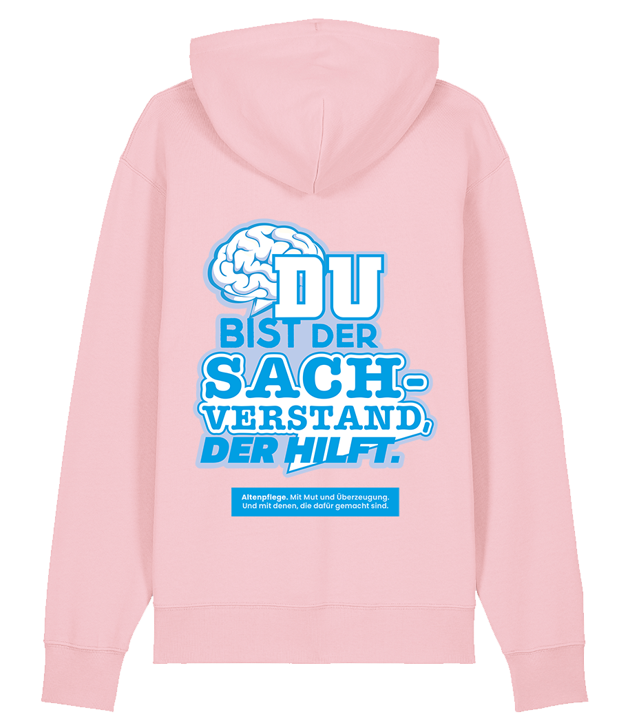 Unisex Bio Hoodie "SACHVERSTAND" (Cotton Pink)