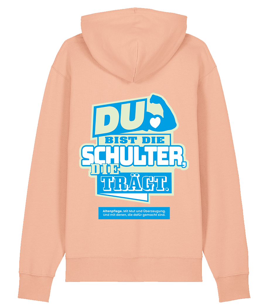 Unisex Bio Hoodie "SCHULTER" (Fraiche Peach)