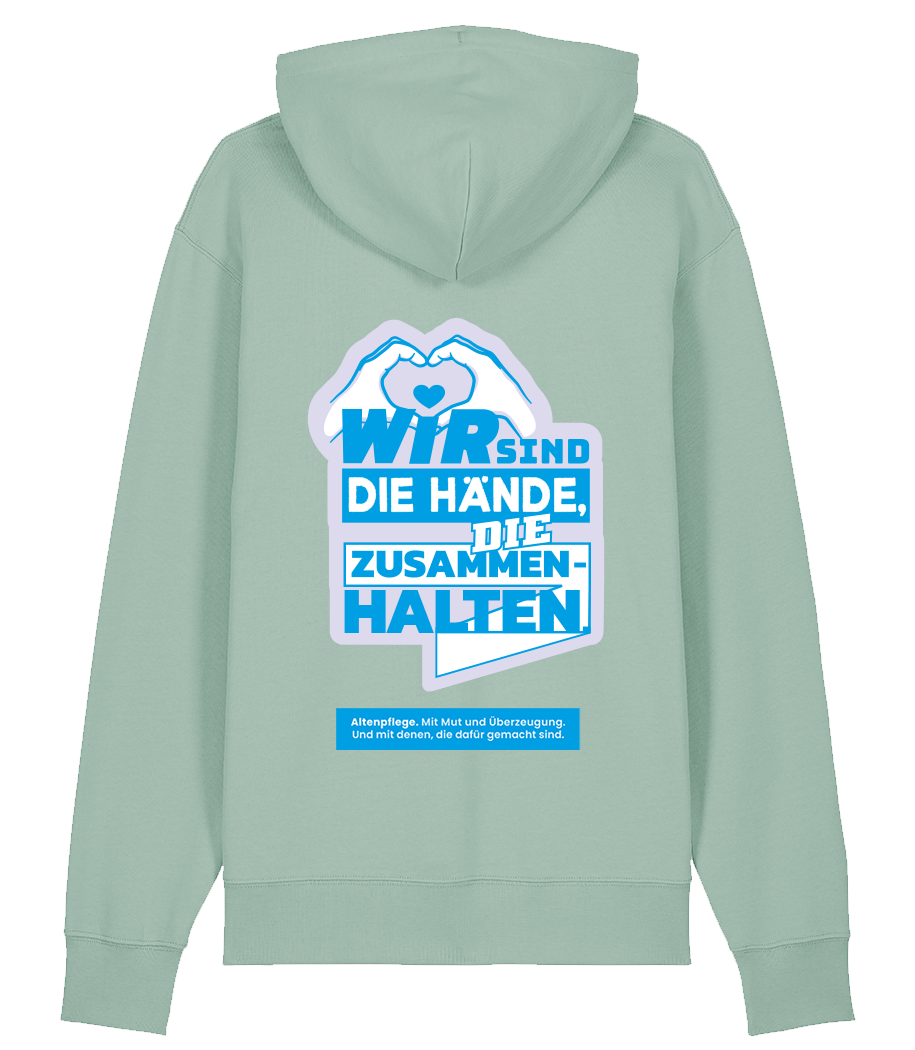Unisex Bio Hoodie "HÄNDE" (Aloe)