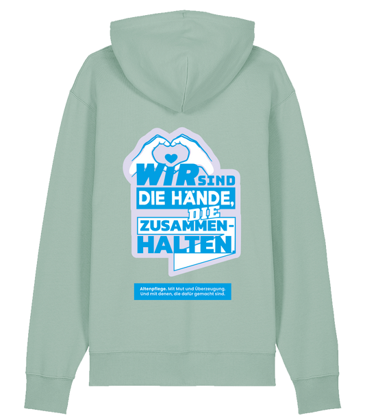 Unisex Bio Hoodie "HÄNDE" (Aloe)