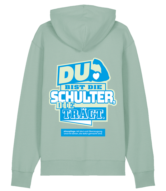 Unisex Bio Hoodie "SCHULTER" (Aloe)