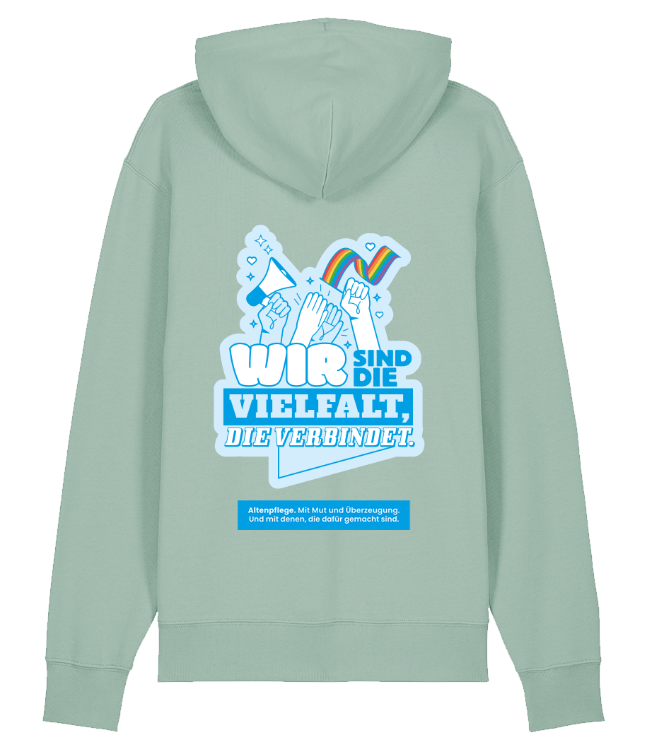 Unisex Bio Hoodie "VIELFALT" (Aloe)