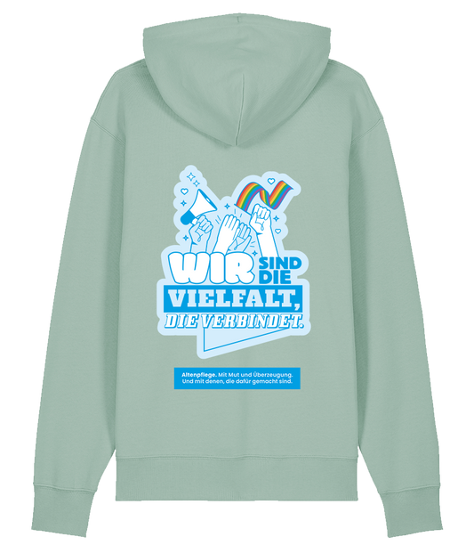 Unisex Bio Hoodie "VIELFALT" (Aloe)