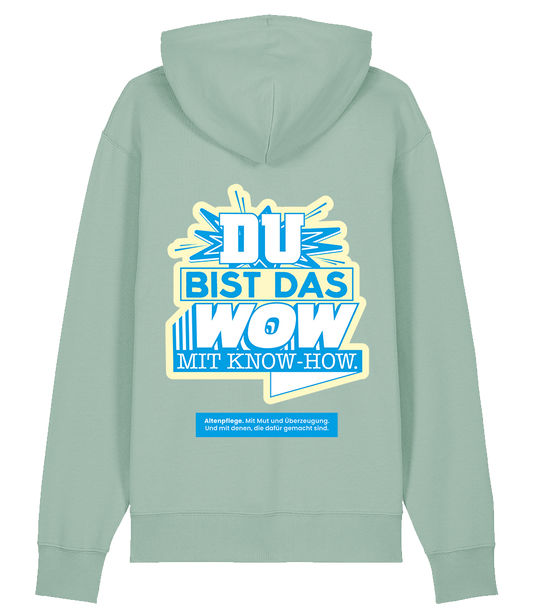 Unisex Bio Hoodie "WOW" (Aloe)