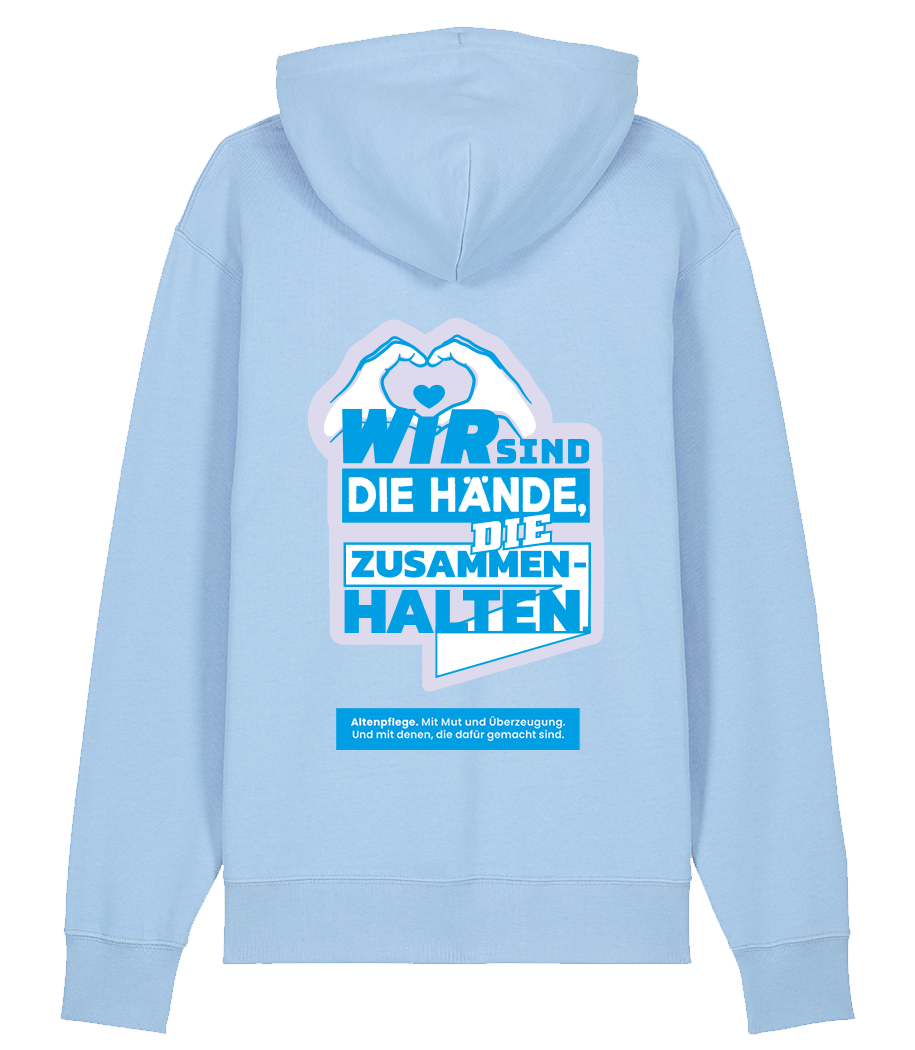 Unisex Bio Hoodie "HÄNDE" (Blue Soul)