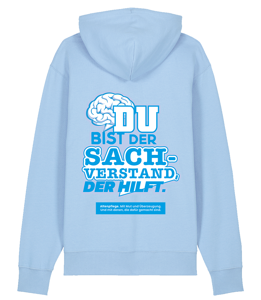 Unisex Bio Hoodie "SACHVERSTAND" (Blue Soul)