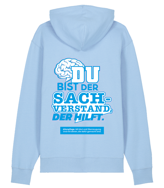Unisex Bio Hoodie "SACHVERSTAND" (Blue Soul)