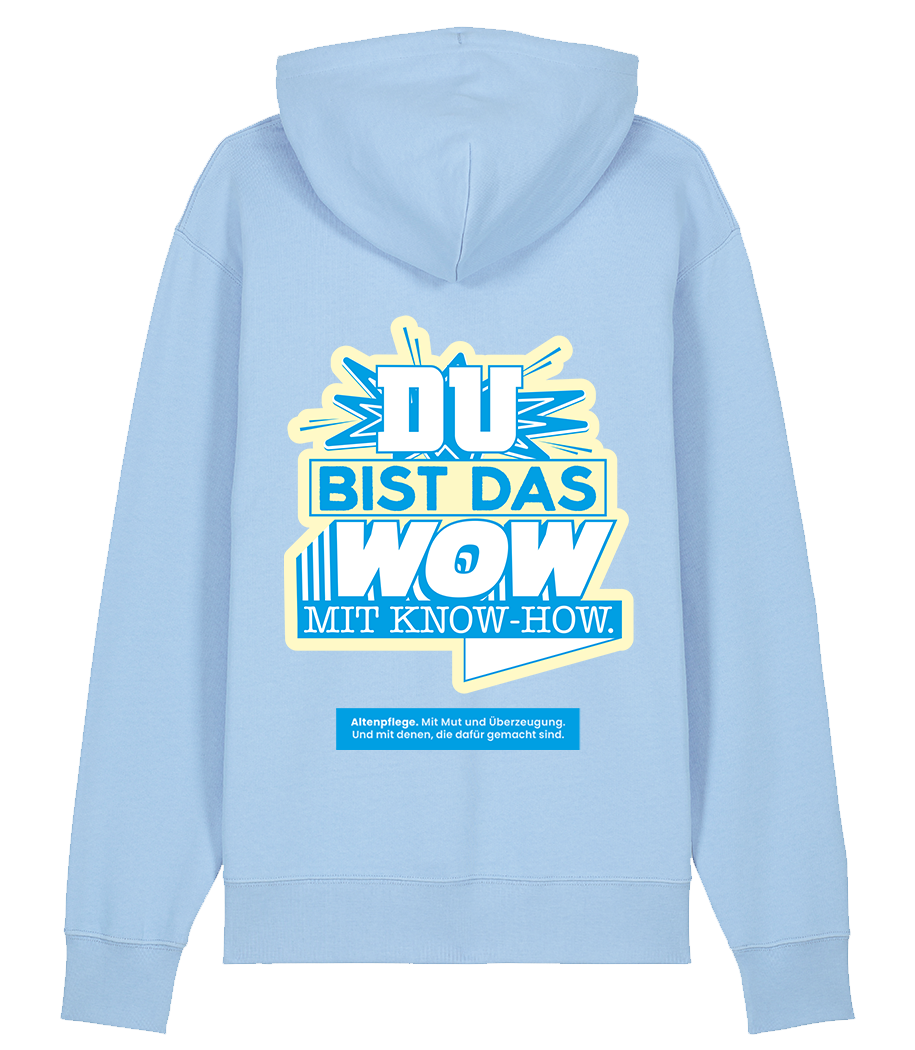 Unisex Bio Hoodie "WOW" (Blue Soul)