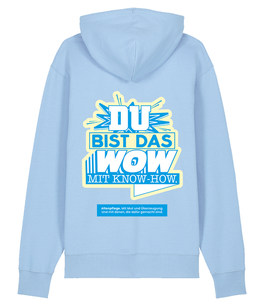 Unisex Bio Hoodie "WOW" (Blue Soul)