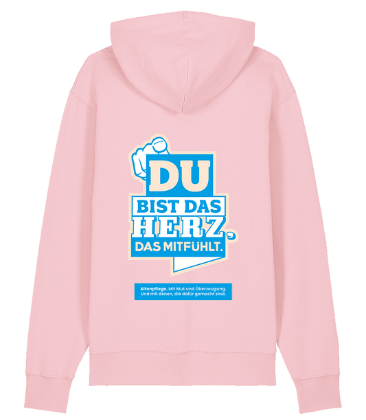 Unisex Bio Hoodie "HERZ" (Cotton Pink)