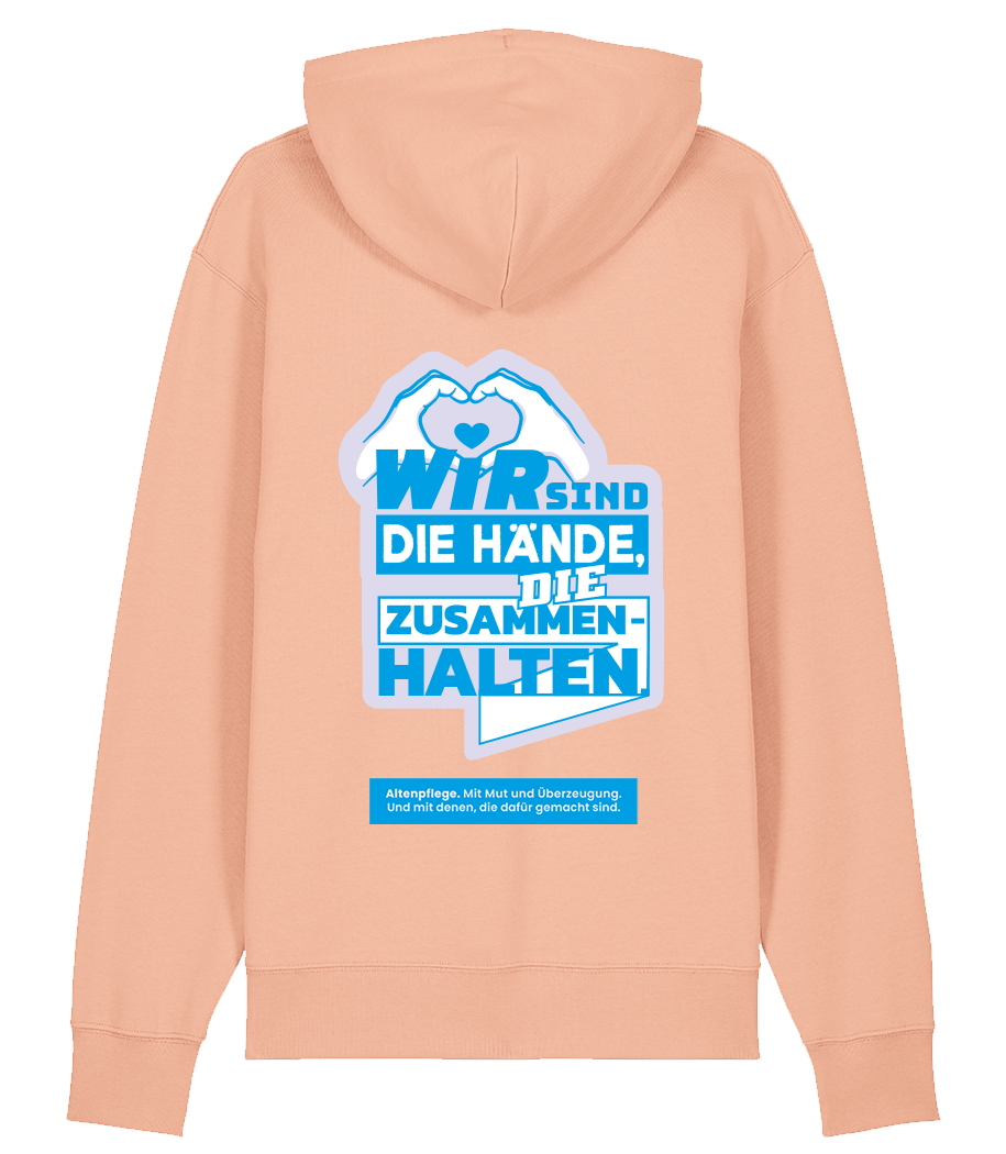 Unisex Bio Hoodie "HÄNDE" (Fraiche Peach)