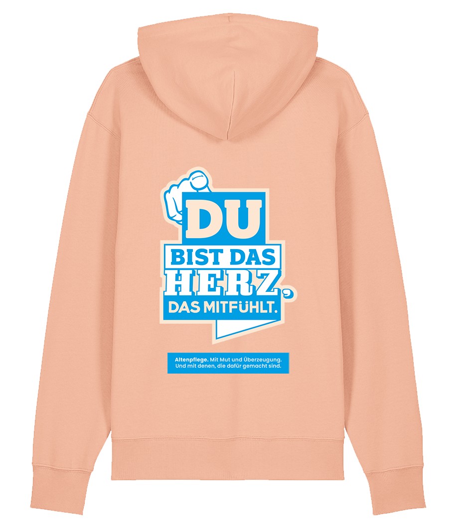 Unisex Bio Hoodie "HERZ" (Fraiche Peach)