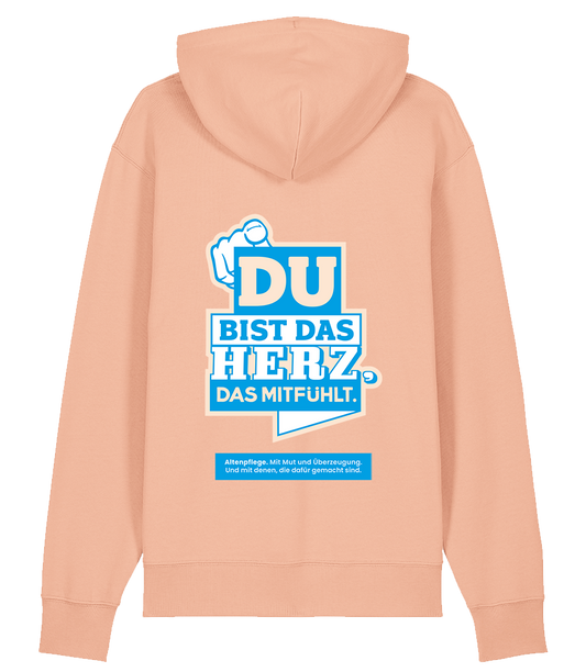 Unisex Bio Hoodie "HERZ" (Fraiche Peach)