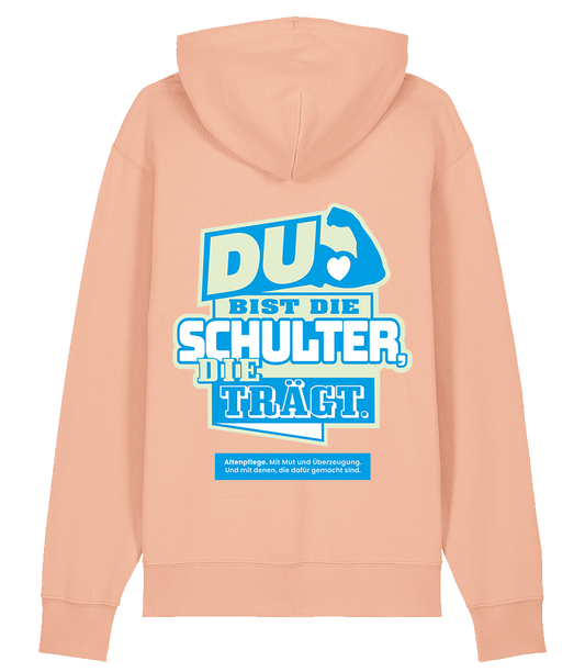 Unisex Bio Hoodie "SCHULTER" (Fraiche Peach)