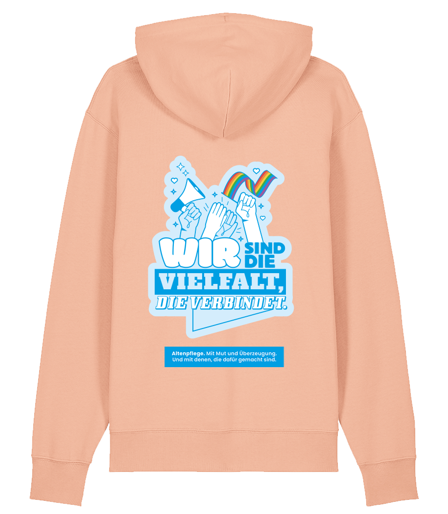 Unisex Bio Hoodie "VIELFALT" (Fraiche Peach)