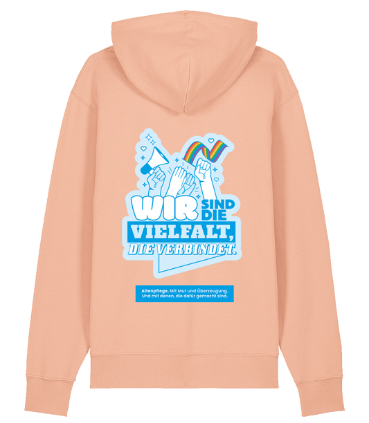 Unisex Bio Hoodie "VIELFALT" (Fraiche Peach)