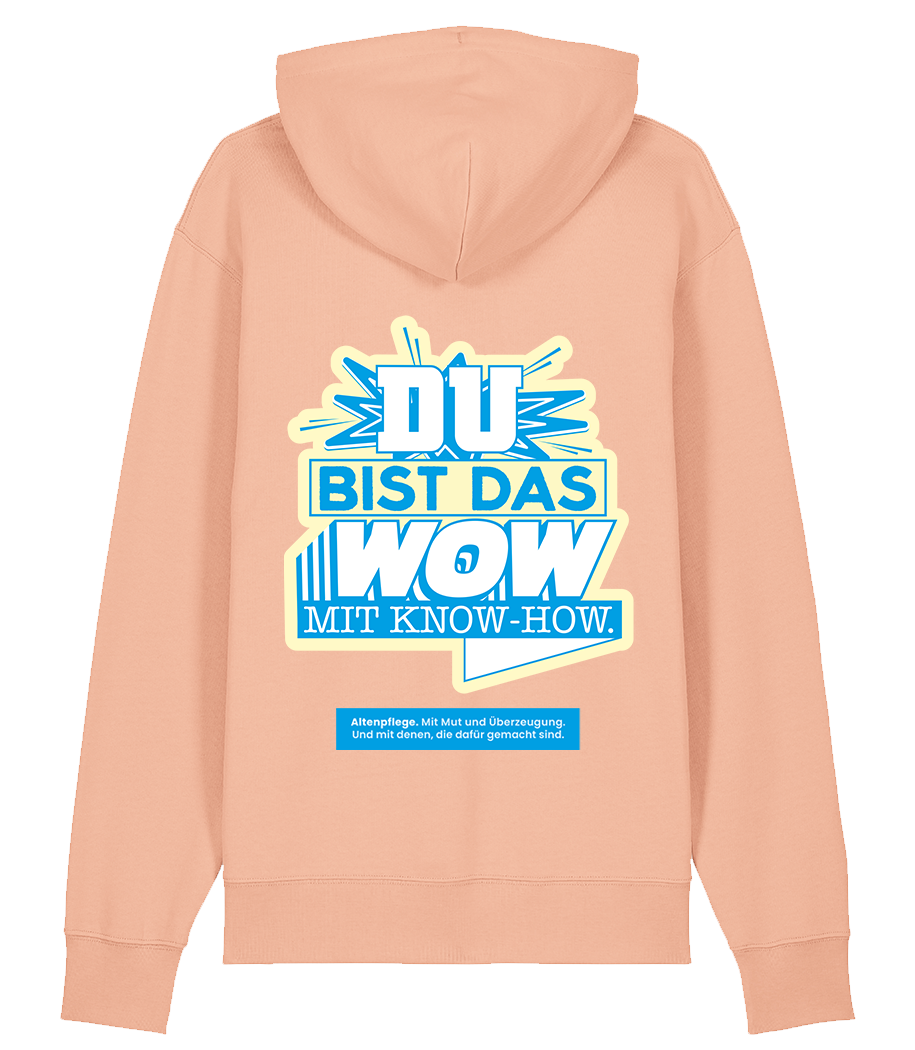 Unisex Bio Hoodie "WOW" (Fraiche Peach)