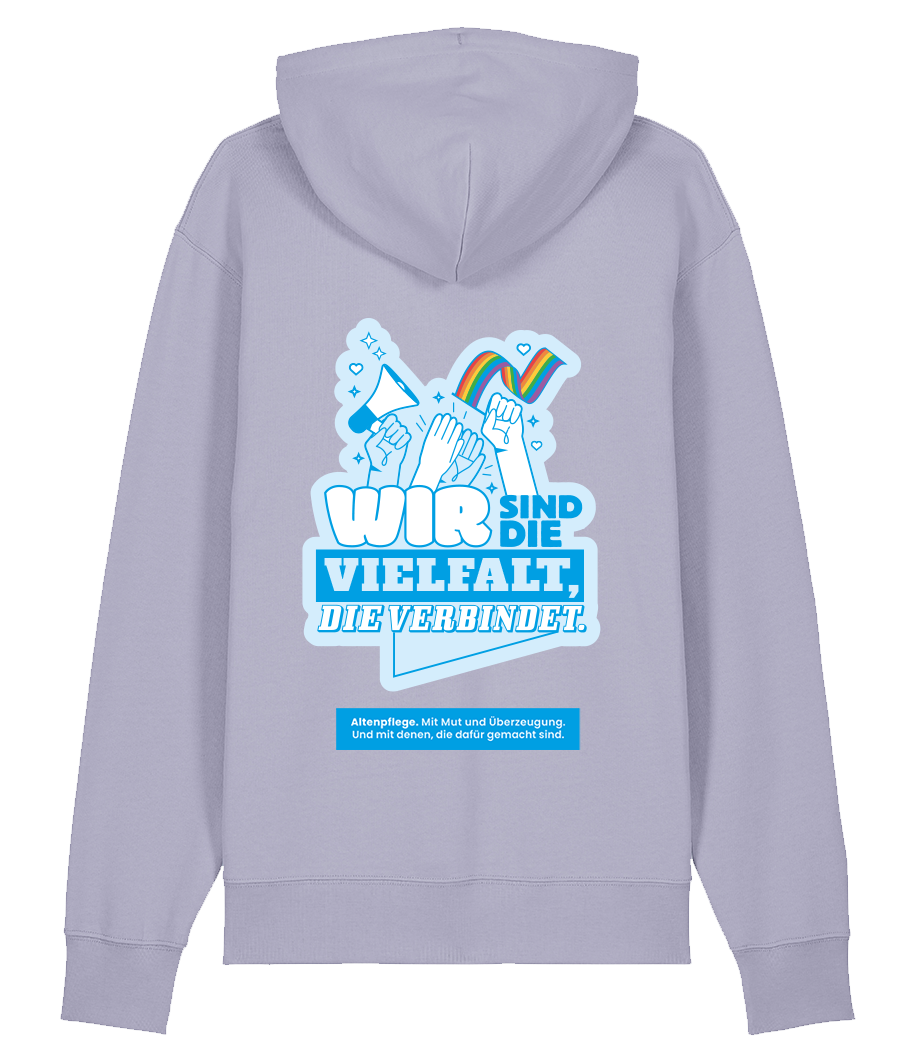 Unisex Bio Hoodie "VIELFALT" (Lavender)