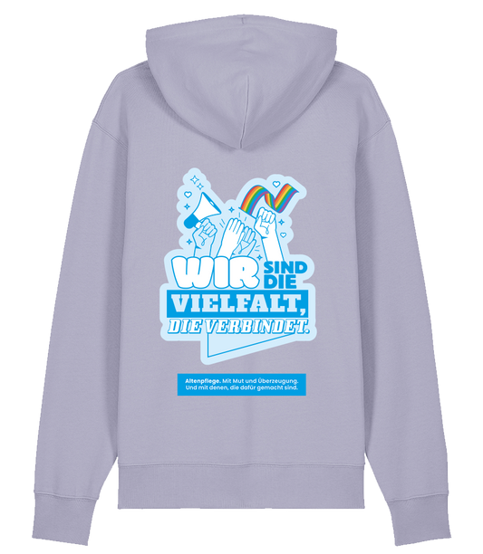 Unisex Bio Hoodie "VIELFALT" (Lavender)