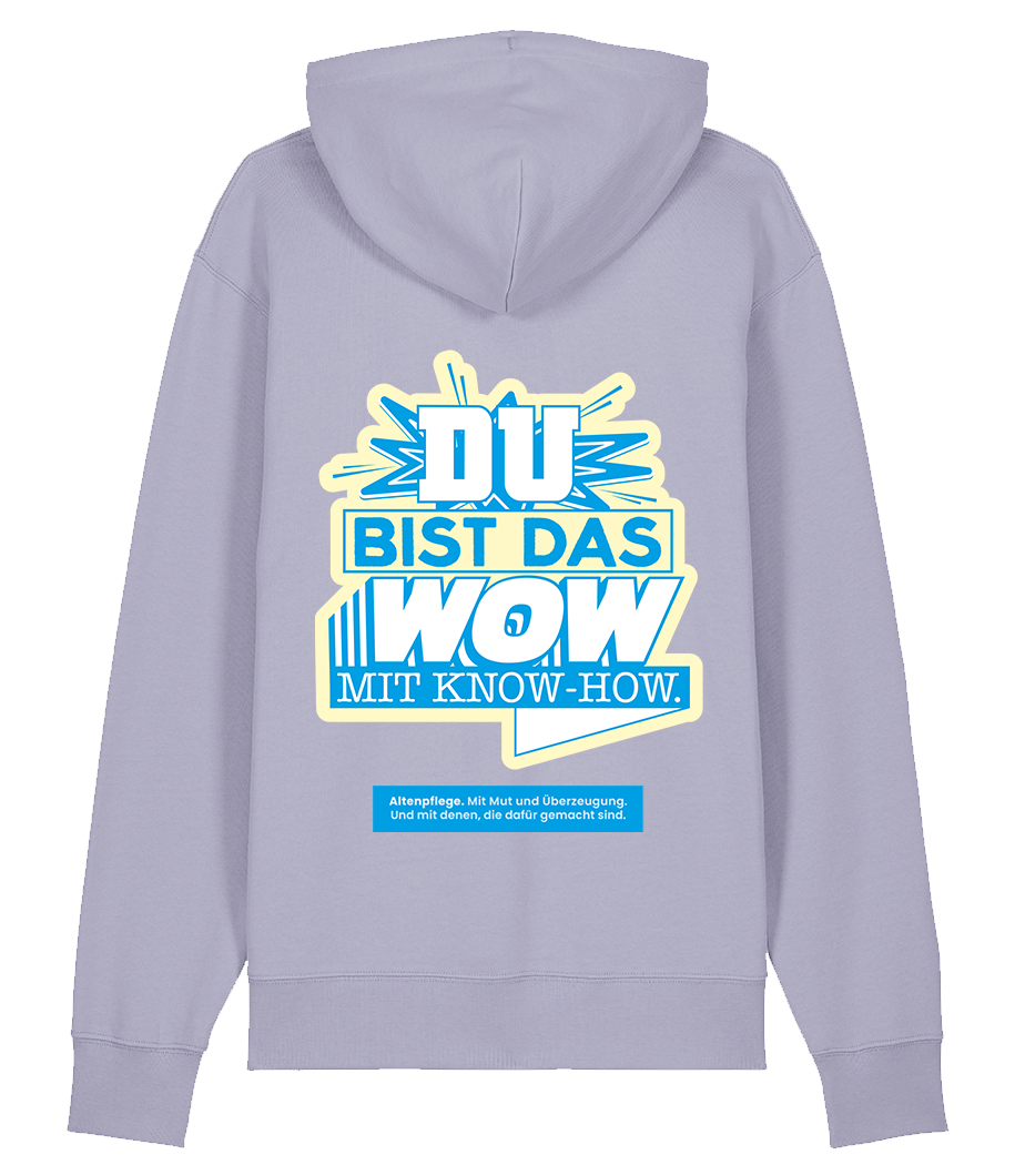 Unisex Bio Hoodie "WOW" (Lavender)