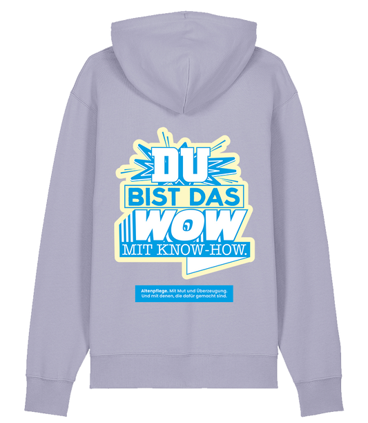 Unisex Bio Hoodie "WOW" (Lavender)