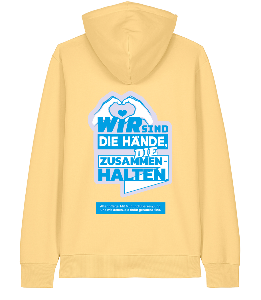 Unisex Bio Hoodie "HÄNDE" (Viva Yellow)