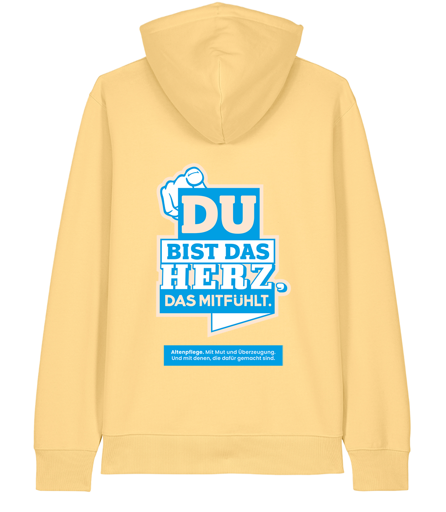 Unisex Bio Hoodie "HERZ" (Viva Yellow)