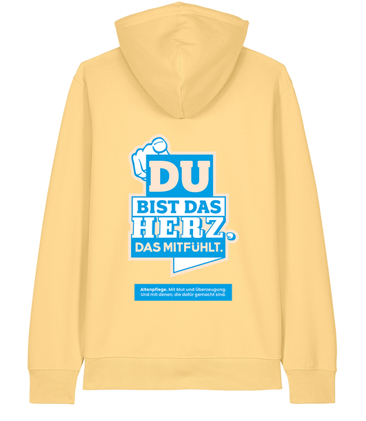 Unisex Bio Hoodie "HERZ" (Viva Yellow)