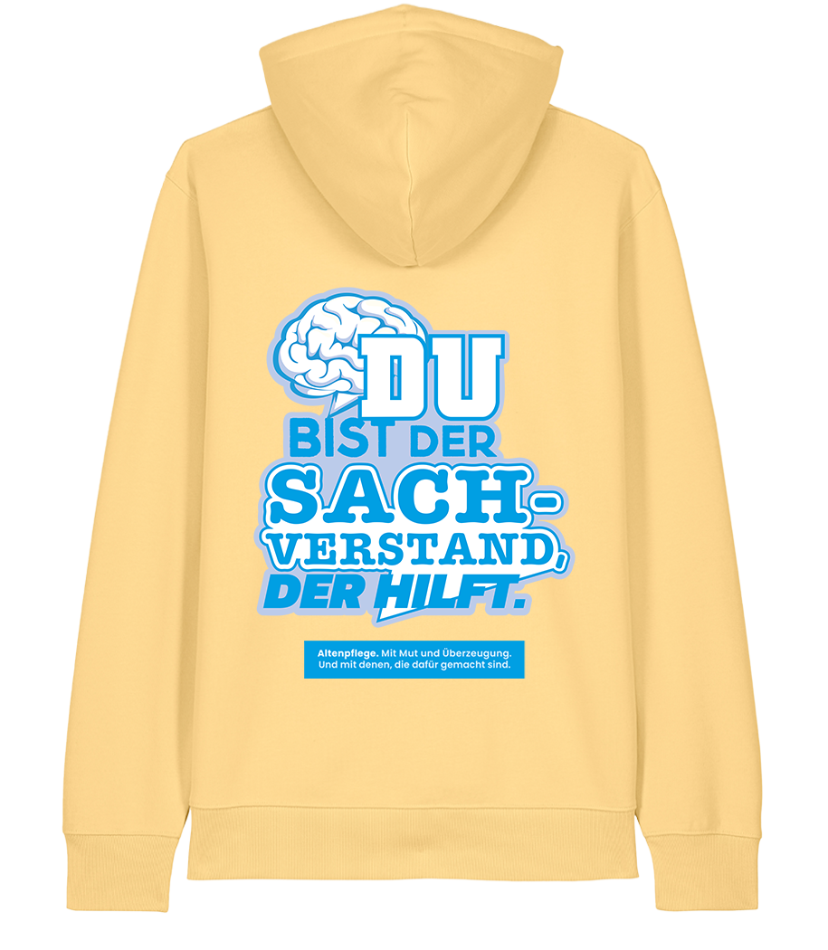 Unisex Bio Hoodie "SACHVERSTAND" (Viva Yellow)