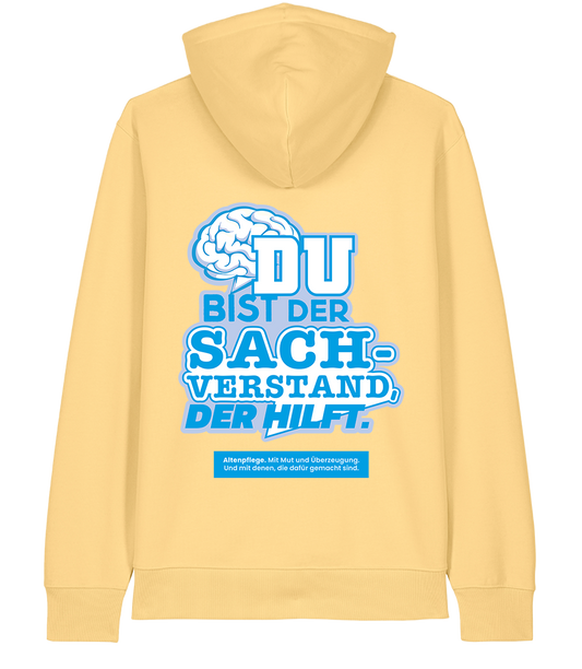 Unisex Bio Hoodie "SACHVERSTAND" (Viva Yellow)