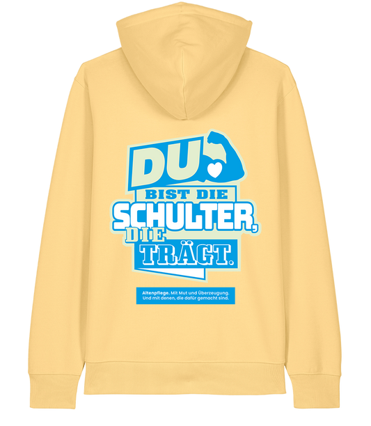 Unisex Bio Hoodie "SCHULTER" (Viva Yellow)