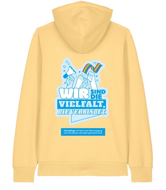 Unisex Bio Hoodie "VIELFALT" (Viva Yellow)
