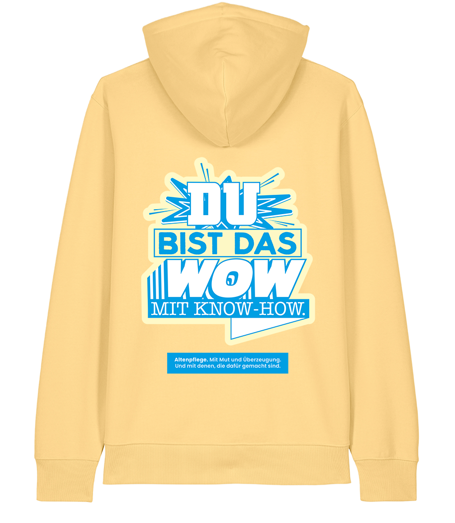 Unisex Bio Hoodie "WOW" (Viva Yellow)