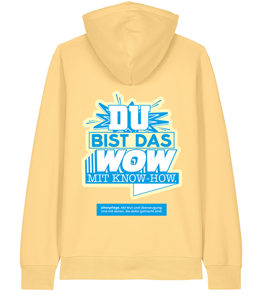 Unisex Bio Hoodie "WOW" (Viva Yellow)