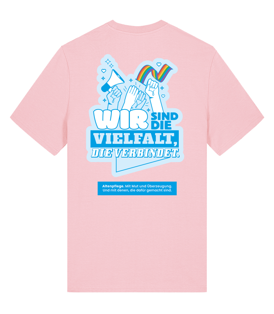 Unisex Bio T-Shirt "VIELFALT" (Cotton Pink)