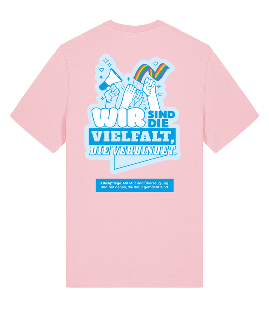 Unisex Bio T-Shirt "VIELFALT" (Cotton Pink)