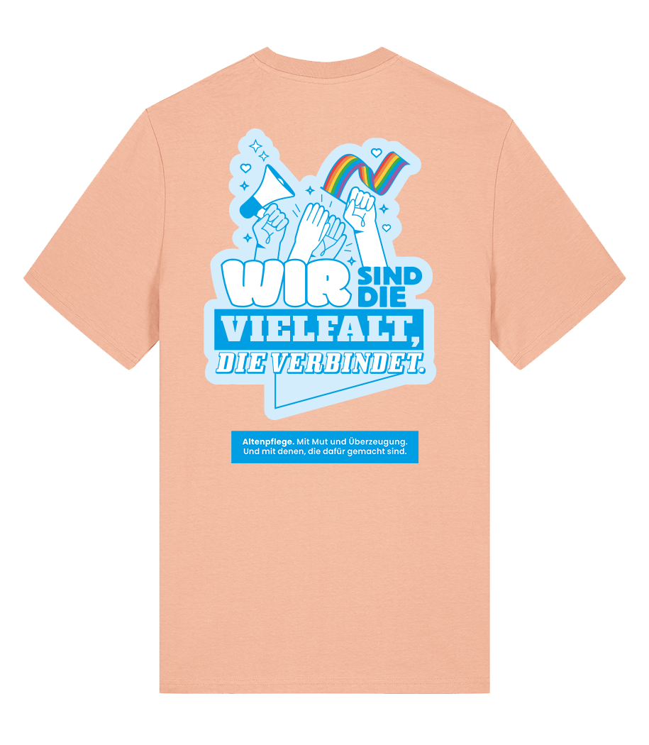 Unisex Bio T-Shirt "VIELFALT" (Fraiche Peach)