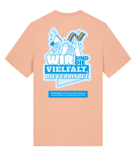 Unisex Bio T-Shirt "VIELFALT" (Fraiche Peach)
