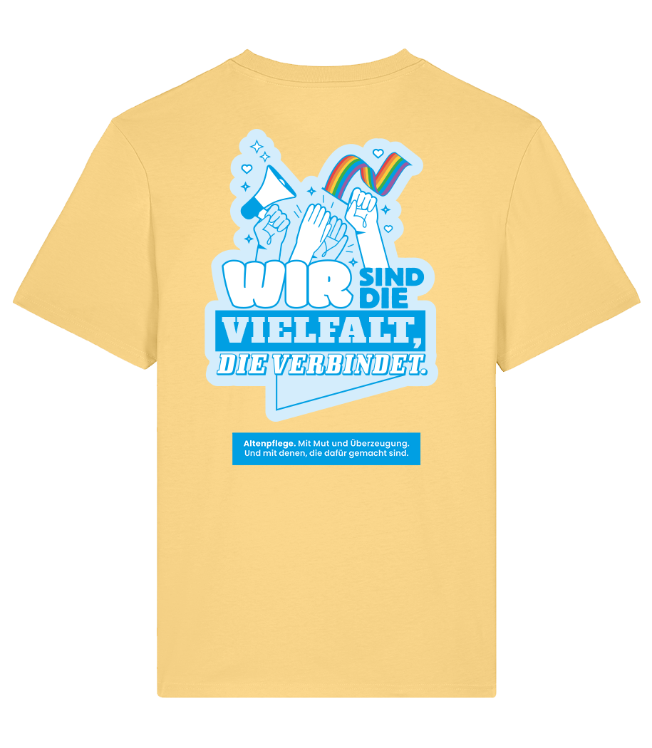 Unisex Bio T-Shirt "VIELFALT" (Viva Yellow)
