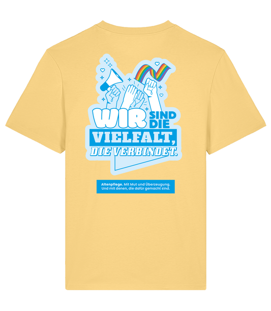 Unisex Bio T-Shirt "VIELFALT" (Viva Yellow)
