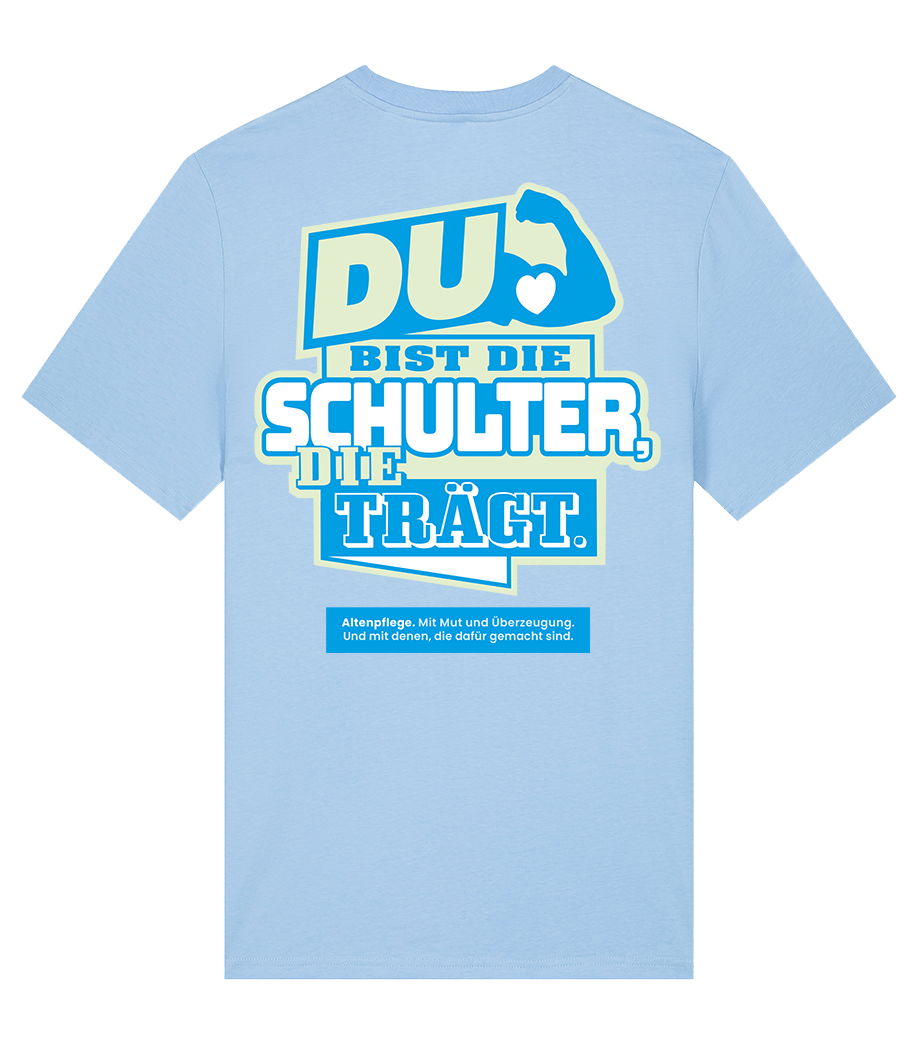 Unisex Bio T-Shirt "SCHULTER" (Blue Soul)