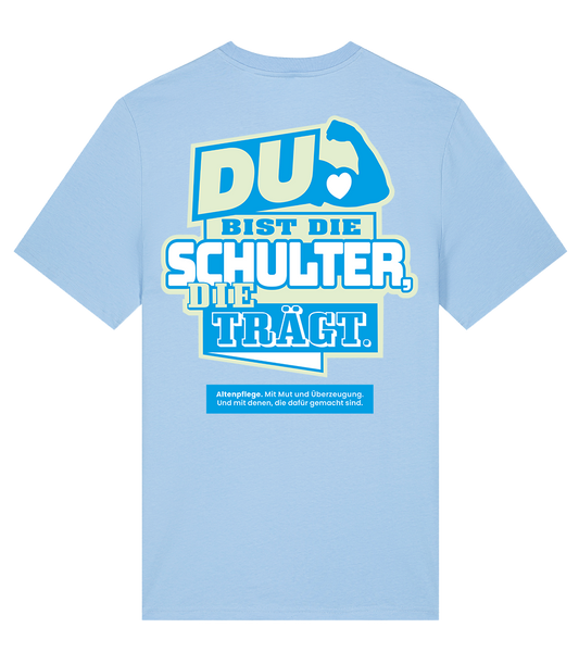 Unisex Bio T-Shirt "SCHULTER" (Blue Soul)