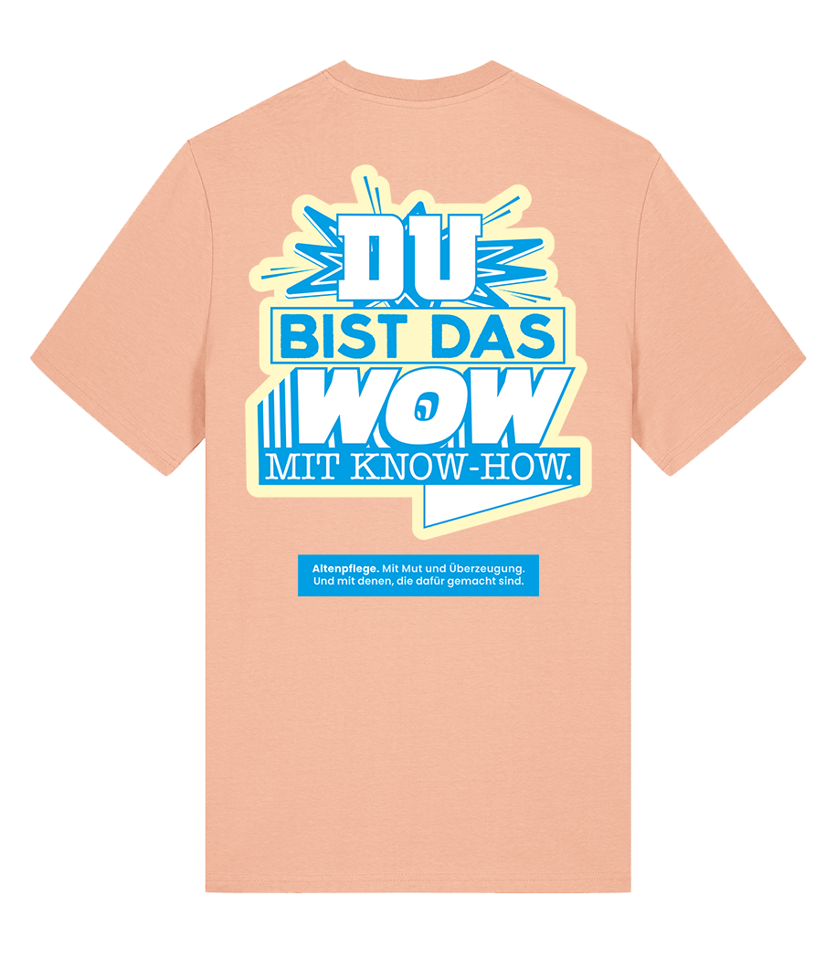 Unisex Bio T-Shirt "WOW" (Fraiche Peach)