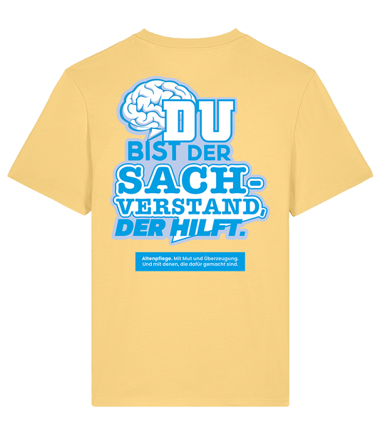 Unisex Bio T-Shirt "SACHVERSTAND" (Viva Yellow)