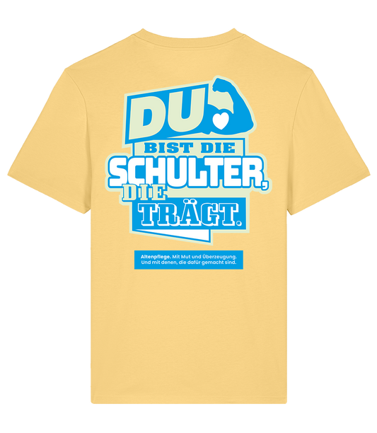 Unisex Bio T-Shirt "SCHULTER" (Viva Yellow)